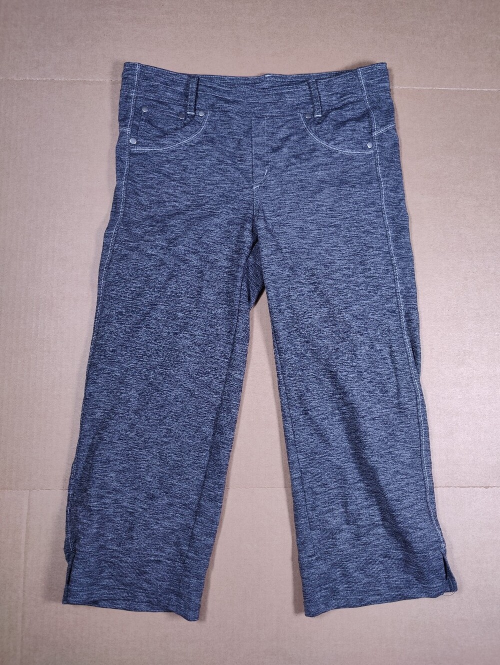 Kuhl Women's Mova Heathered Gray Capri Wide Leg Stretch Pants Size 8